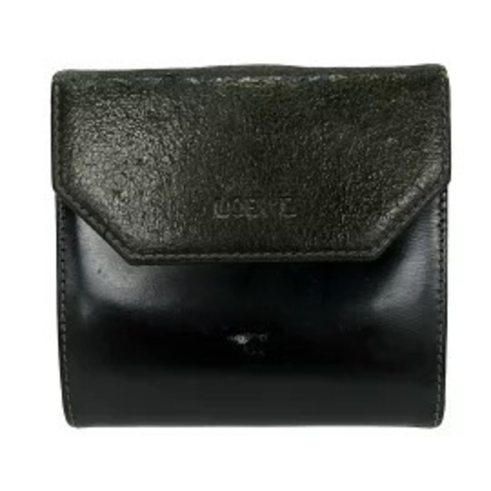 Loewe Bi fold wallet black x dark gray leather